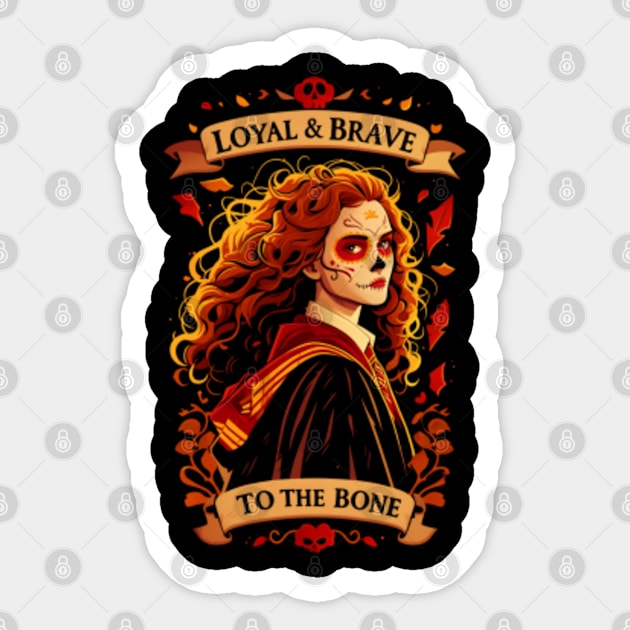 Loyal and Brave to the Bone - Day of the Dead - Fantasy Sticker by Fenay-Designs